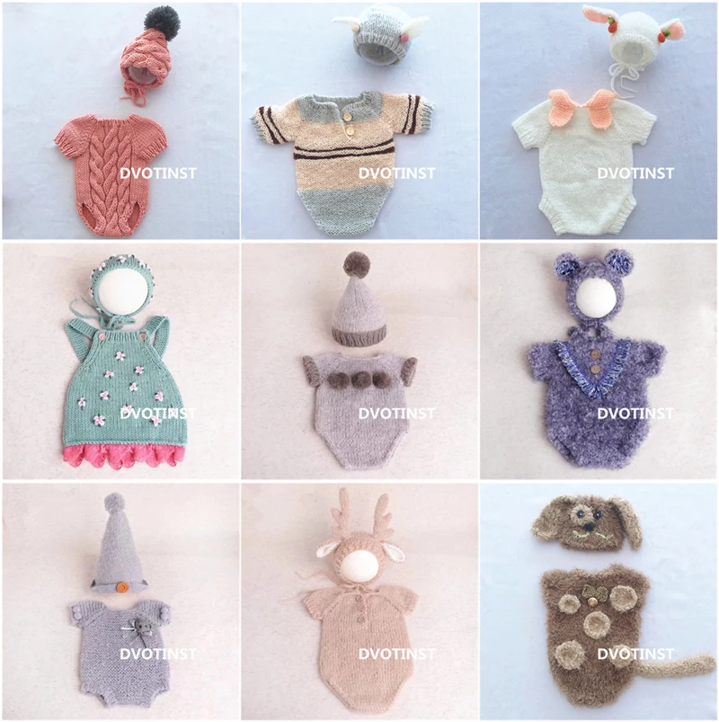 Baby Clothing Set - Реквизит для фотосъемки новорожденных, вязаная крючком