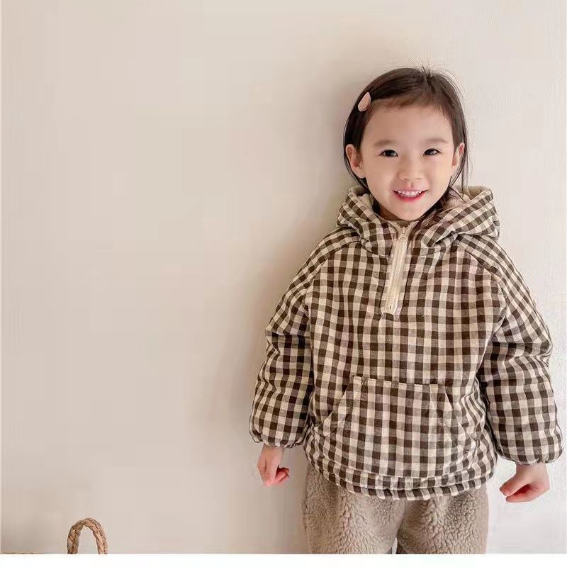 Модная клетчатая детская куртк – обзор и цена Baby Clothing Zipper